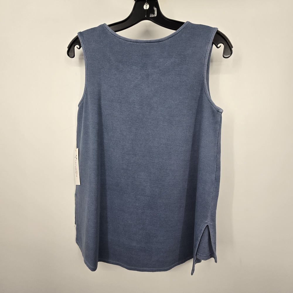 Jess & Jane NWT Katz Tank Top Cats Meow Womens Medium Blue Waffle Knit WK12-1998 - Picture 6 of 7